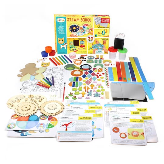 Bright Stripes Let&#x27;s Craft S.T.E.A.M. School Deluxe Studio Science Activity Kit